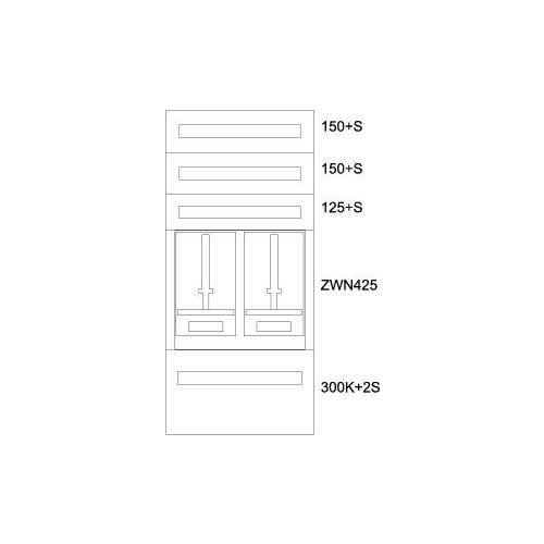 137399 Eaton BP-U-3S-KN-600/12-2Z Unterputz-Zählerverteiler K Produktbild Front View L