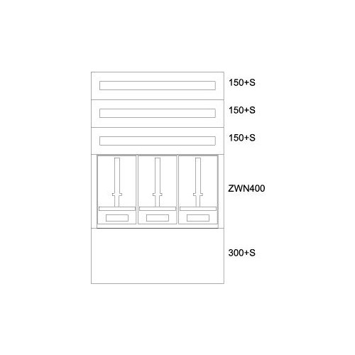 138042 Eaton BPZ-MES-NN-800/12-3Z Zählerverteiler-Montageeinsatz NOE Produktbild Front View L