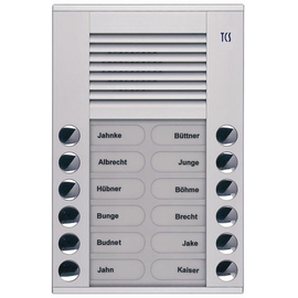PES12-EN/04 TCS Außenstation Audio AP 12 Tasten, weiß Beleuchtet Produktbild