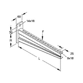 188505 Niedax KTAS 300 Hängestiel.-und Wandausleger schwer 110x330mm Produktbild