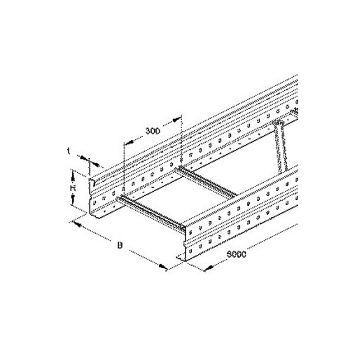 301102 Niedax WSL 150.200 Weitspannkabelleiter 150x200x6000mm Produktbild Front View L