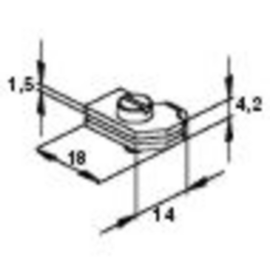 GNL 204/8 Niedax Doppellappen Gleitmutter mit Zylinderkopfschraube Produktbild front M