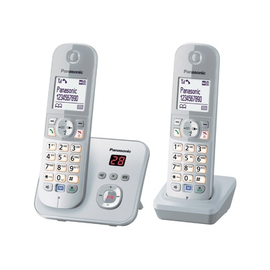 KX-TG6822GS Panasonic Telefon Schnurlos Telefon m. 2.- Mobilteil silb. Produktbild