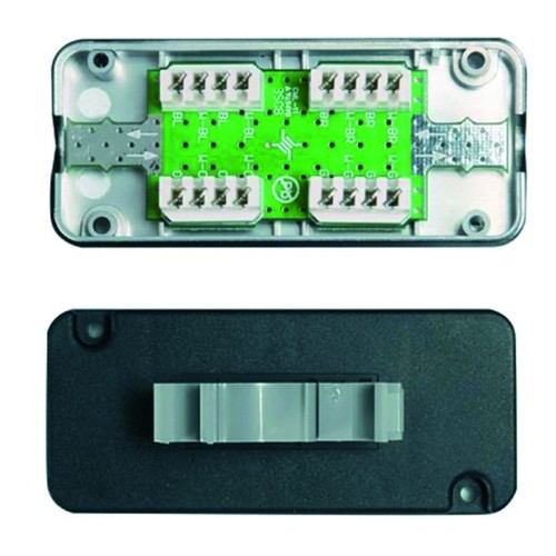 J00060B0069 Telegärtner VM 8-8 Cat.7A mit Tragschienenadapter Produktbild Front View L