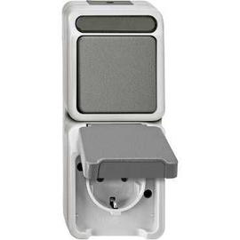 MEG3495-8029 Merten Schuko Wechsel- schalter Kombi FR AP IP44 Aquastar Produktbild