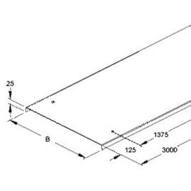 WDV 500 Niedax Deckel für Weitspannkabel leiter 500mm breit mit Drehriegelverschl Produktbild