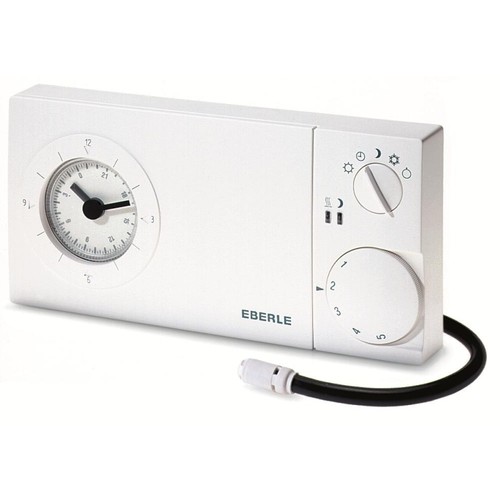 517270651100 EBERLE Easy 3 fw AP Uhren- thermostat Wochenprog. Weiss Fernfühler Produktbild Front View L