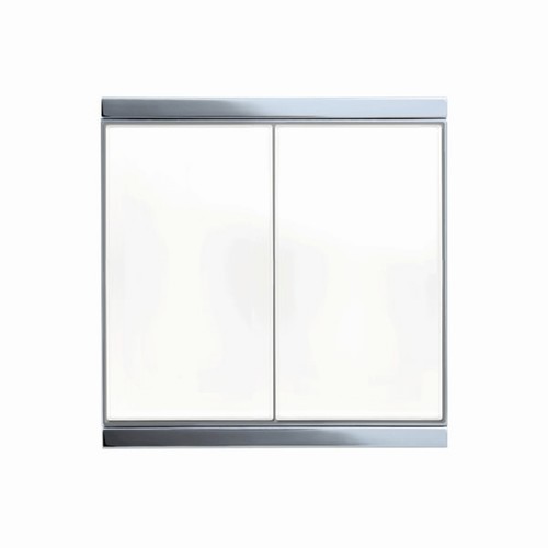 70286 ELSNER KNX Corlo Doppeltaster M2-T weiß, Rand glänzend Produktbild Front View L