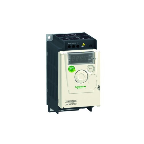 ATV12P075M2 Schneider E. ATV12 IP20 0,75KW 1x240V C1-FIL GRPL Produktbild Front View L