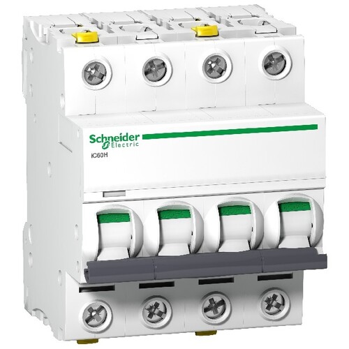 A9F08463 Schneider E iC60H,4P,63A,D,10KA Produktbild Front View L