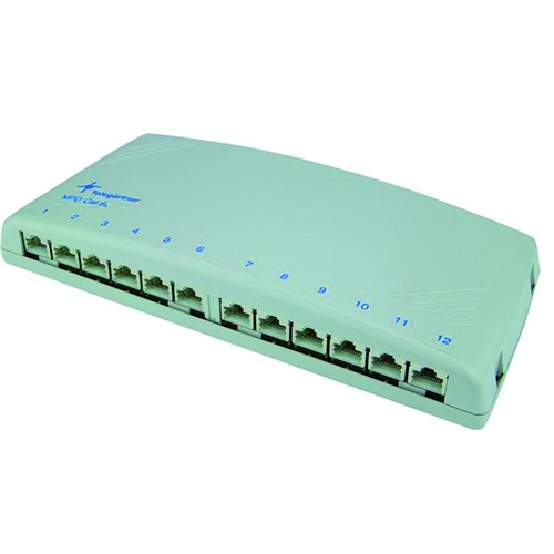 J02022A0053 Telegärtner Patchpanel AP Mini-Verteiler MPD12-HS K Cat.6A Produktbild Front View L