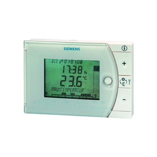 REV24DC SIEMENS Raumtemperaturregler LCD W7 2-Pkt Funkuhr Produktbild Front View L