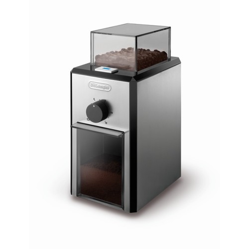 0177111026 DeLonghi KG89 120g Behälter, Edelst./Kunststoff Silber Kaffeemahlwerk Produktbild Front View L