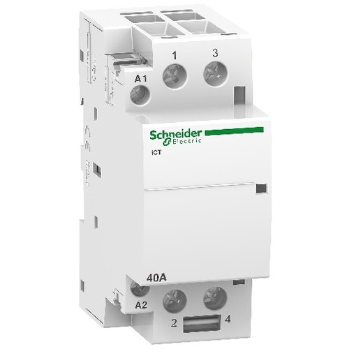 A9C20842 Schneider E Installationsschütz 40A, 2S, 230/240VAC iCT Produktbild Front View L