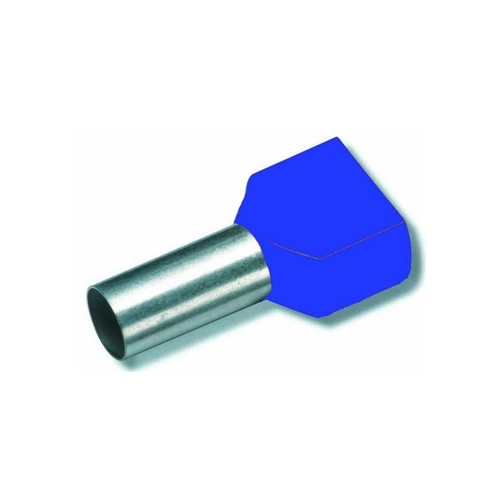 701581 Eltropa Twin-Aderendhülse mit Isolation, 2x2,5qmm, L10mm, blau Produktbild Front View L
