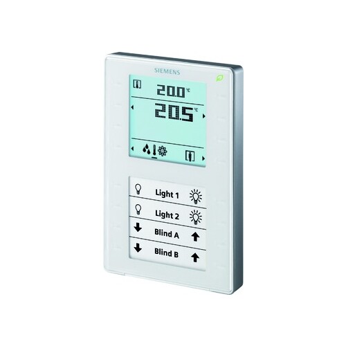 S55624-H108 KNX Siemens Wandmontage- Raumbedieng. mit LCD Displ.u.schaltfeld Produktbild Front View L