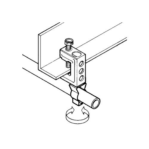 750542 Niedax E-Klips Schraubklemme mit Rohrclip FH65-GM1926 Produktbild Front View L