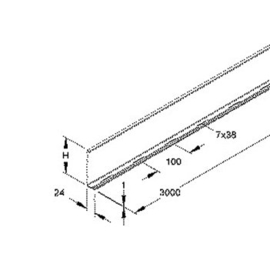 251100 Niedax RW 110 F Trennsteg T=0,9mm 98x3000mm Produktbild