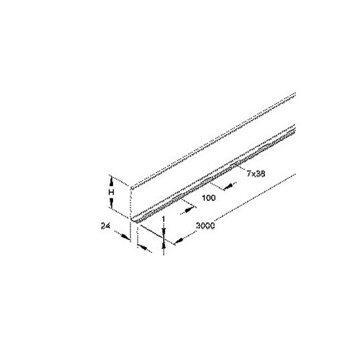 251100 Niedax RW 110 F Trennsteg T=0,9mm 98x3000mm Produktbild Front View L