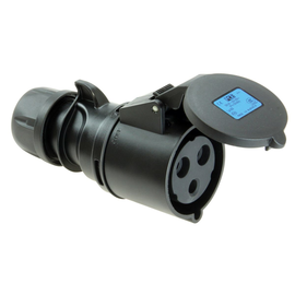 213-6TTx PC-E Kupplung 16A 3p 6h IP44 schwarz TT SHARK Produktbild front M