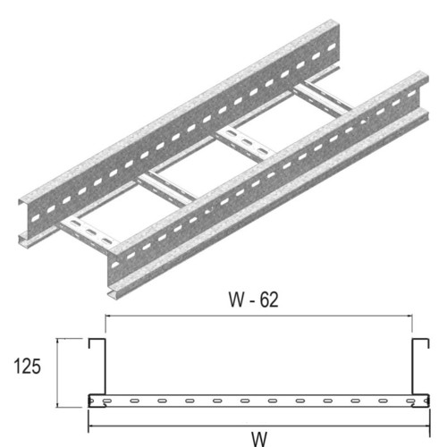 E80202 Vergokan KLM200 Kabelleiter H=125 B=200 Produktbild Front View L