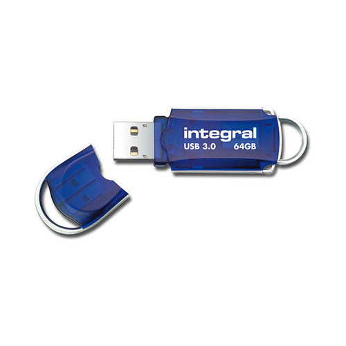 2.88.446.05233 Integral USB Stick Courier 3.0 64GB bl Produktbild Front View L