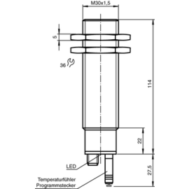 125065 Pepperl UC300-30GM-IUR2-V15 Ultraschallsensor 15-300mm 10-30V DC Produktbild