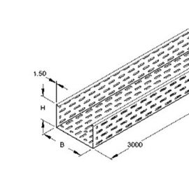 246205 Niedax RS 110.300 Kabelrinne 110x300x3000mm 1,5mm gel. incl.Verbinder Produktbild