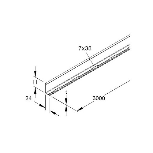 225002 Niedax RW 60 Trennsteg 55x3000mm T=0,75mm Produktbild Front View L