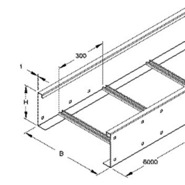 307906 Niedax WSLS 200.200 Weitspann- Kabelleiter 200x200x6000mm T=2,5mm ungel Produktbild