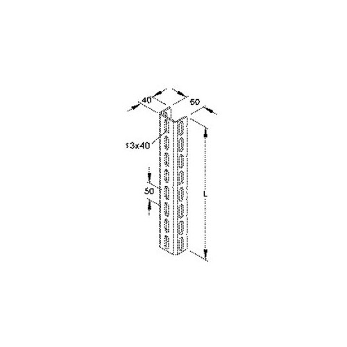 891733 Niedax U 6040/2000F U-Profil 60x40x2000mm Produktbild Front View L