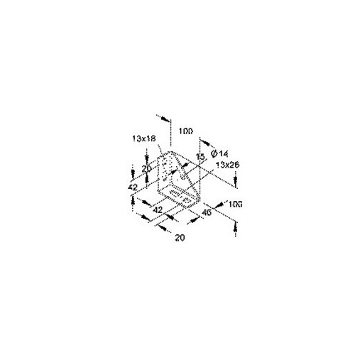 891795 Niedax TRV 40 Winkelverbinder für Profil U 5050, U6040 Produktbild Front View L