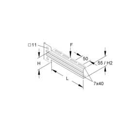 170449 Niedax KTUM 200 Ausleger mittelschwer 73x205mm 1,2kN Produktbild