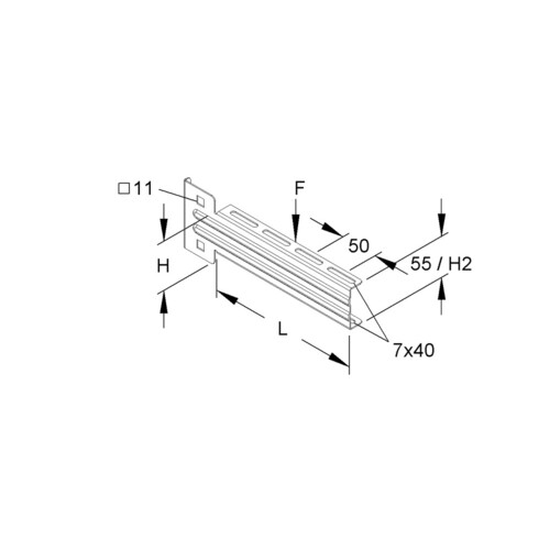 170487 Niedax Ausleger mittelschwer 83x405mm KTUM400 Produktbild Front View L