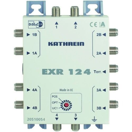 20510054 Kathrein EXR 124 DiSEqC Umschaltmatrix 4 x 2 auf 1 Produktbild Front View L