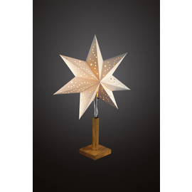 576917 Hellum Papierstern m Holzfuß weiß N15 Produktbild front M