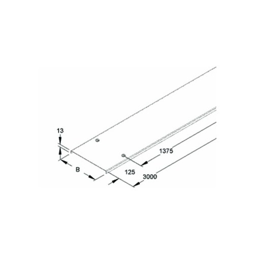 891023 Niedax RDV 200 E5 DDeckel f. Kabelrinne/-leiter 200x3000mm t=0,8mm Produktbild Front View L