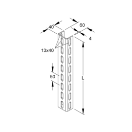 891764 Niedax U 6040/6000 F U-Profil 60x40x6000mm Produktbild