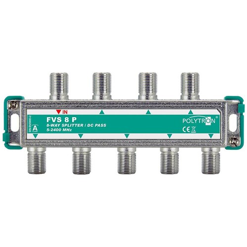 208018 Pötzelsberger FVS 8P, 5 2400 MHz Verteiler mit DC Durchgang, F-Anschluss Produktbild Front View L