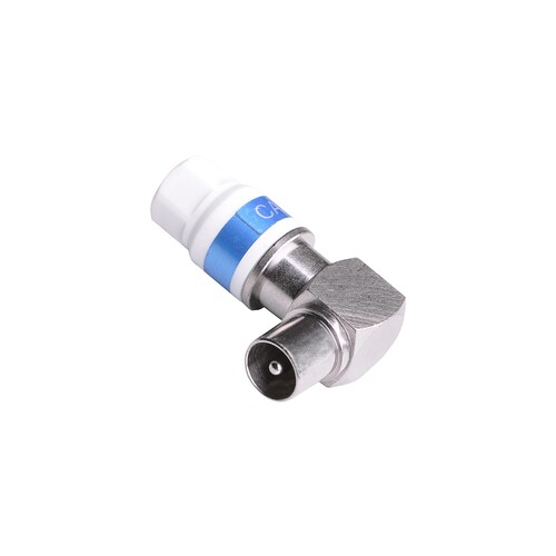 209134 Pötzelsberger KSW PUSH/6 51 IEC Koax Stecker, Schnellmontage, gewinkelt Produktbild Front View L