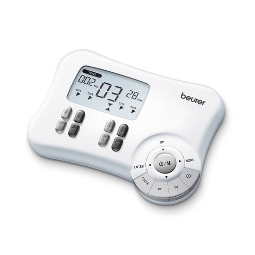 662.00 (4) Beurer EM 80 Digitales TENS/ EMS Elektrostimulationsgerät Produktbild Front View L