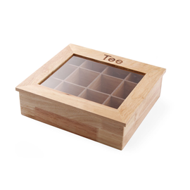 456514 Hendi Teebox, Holz mit Sichtfenster aus Acryl, 12 Kammern Produktbild