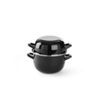 625002 Hendi Muscheltopf 180 mm, schwarz emailliert und Edelstahlrinne Produktbild