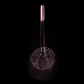 640920 Hendi Frittierlöffel mit tiefer Kelle, (D)260x(L)600 mm, Edelstahl mit Produktbild front M