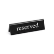 663462 Hendi Tischschild reserved, doppelseitig bedruckt, schwarz/weiß Produktbild front S