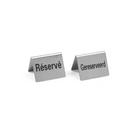 663691 Hendi Tischschild CNS 18/0 gereserveerd / Reserve 4 er Set Produktbild front M