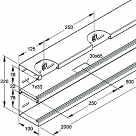 479887 Niedax DKU 220 78T100 W GK Unterteil, doppelzügig symmetrisch, 220 Produktbild front M