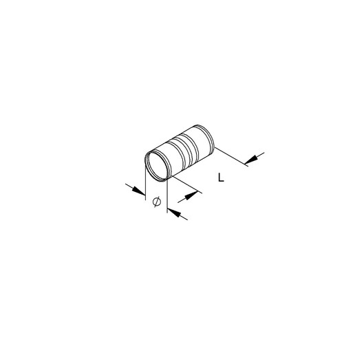 001062 Niedax IESM63 AL Steckmuffe IEC 63 Ø=63 mm Produktbild Front View L