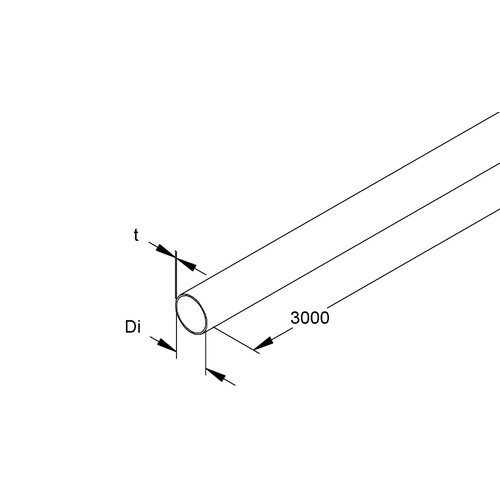 001079 Niedax IESR16 AL Steckrohr IEC 16 Ø=16 mm, L=3000 mm Produktbild Front View L