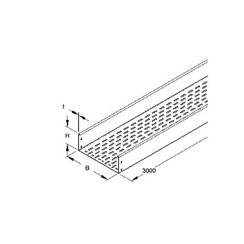 861774 Niedax RSBS 110.500 OV Kabelrinne schwer 110x500x3000mm t=2,0mm gelocht Produktbild Front View L